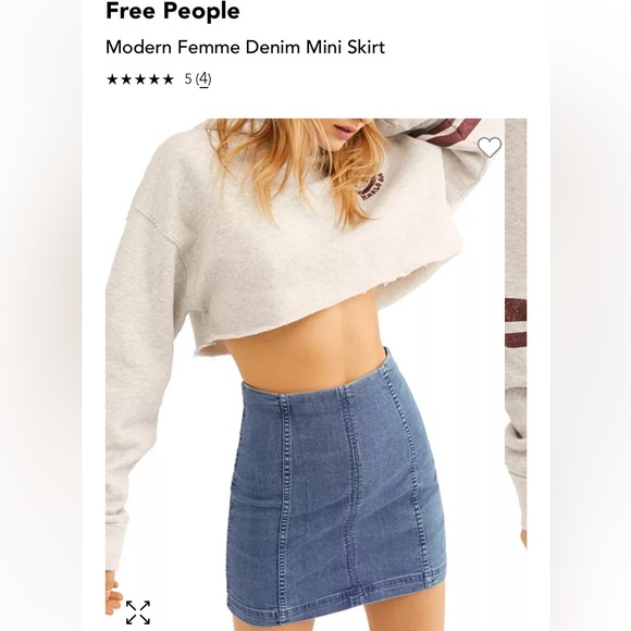 Free People Modern Femme Denim Mini Skirt - Picture 1 of 4